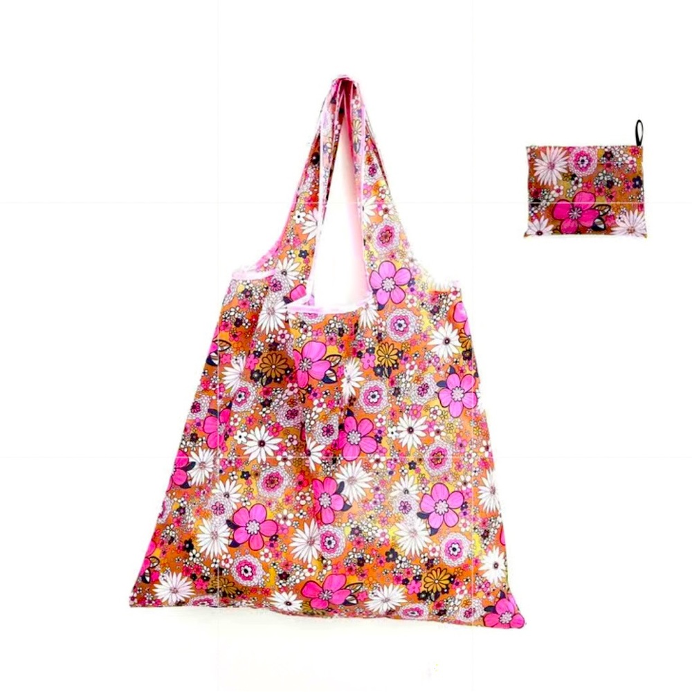 Galsang Flower Large Foldable Shopping Bag - Large Capacity Tote Washable NWT